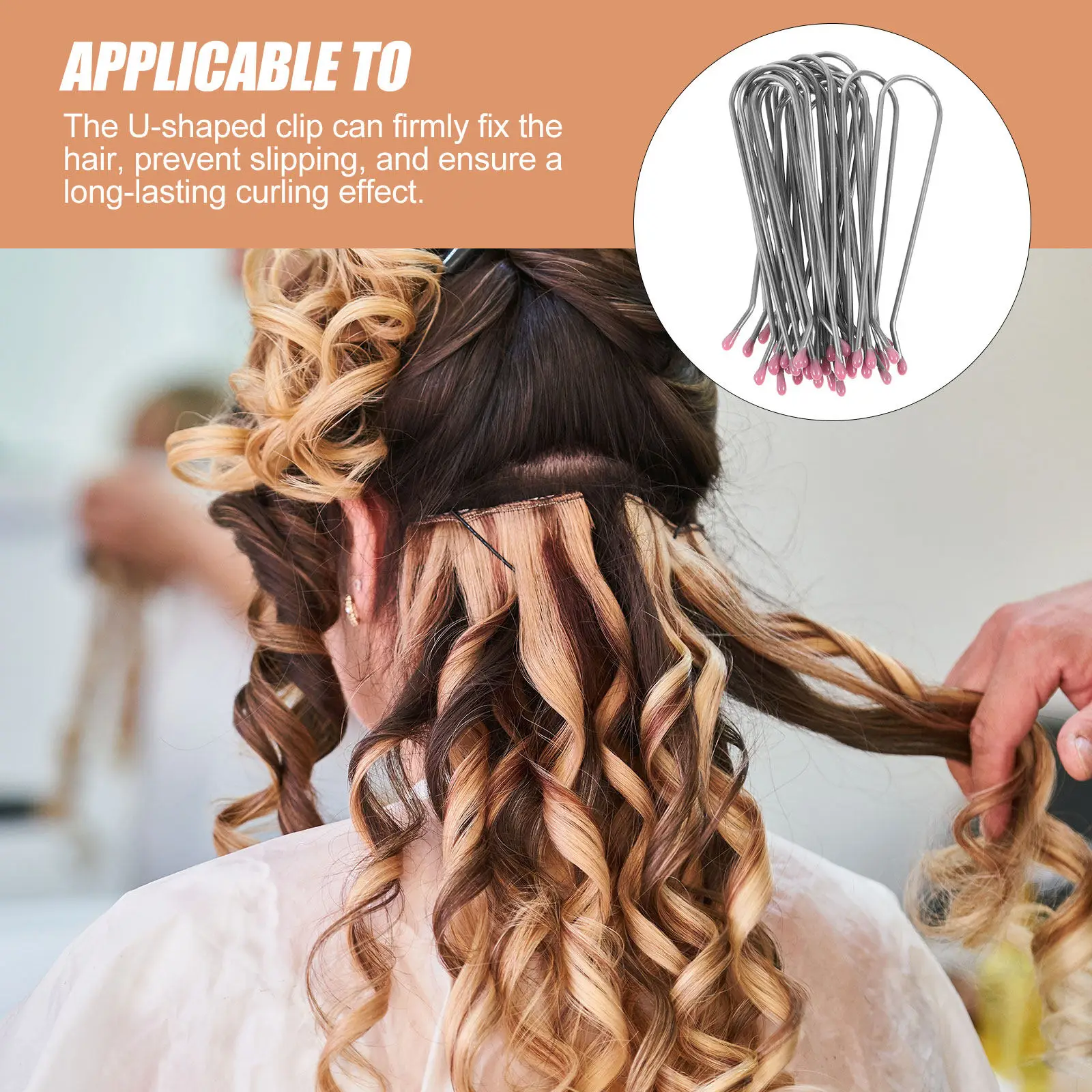 20pcs Hot Roller Clips for Electric Curlers – U-Shaped Metal, Secure Hold, Long-Lasting Curls