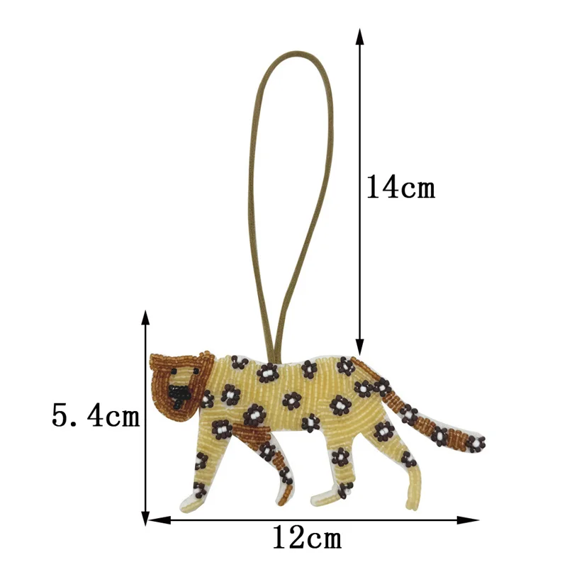 Alirattan New Trendy Handcrafted Beaded Pendant Cute Cartoon Animal Character Women Bag,Fashion Pearl Diamond Keychain Charms