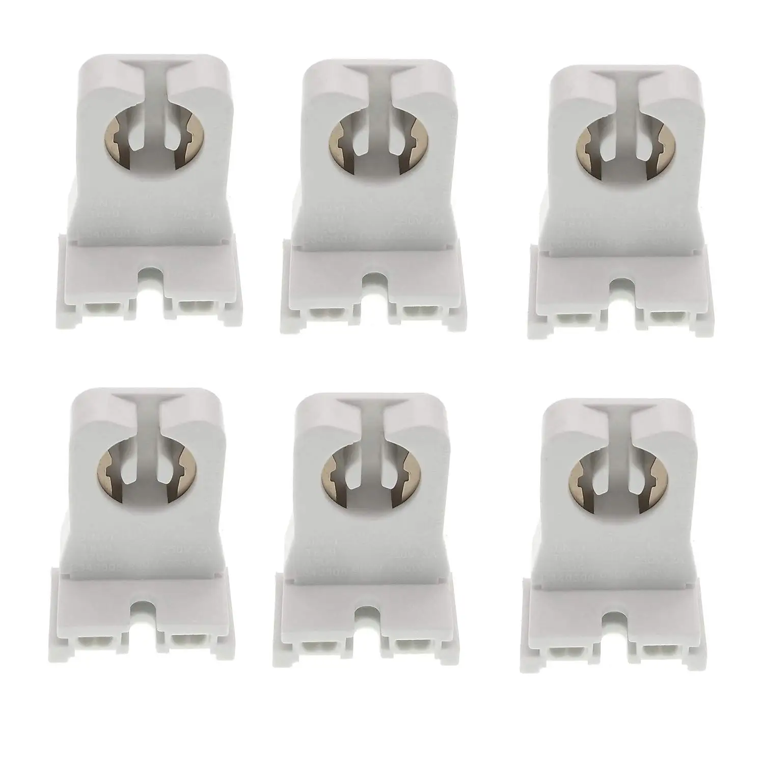 Non-shunted Turn Type T8 Lamp Holder Socket Tombstone for T10 T12 LED Fluorescent Tube Replacement