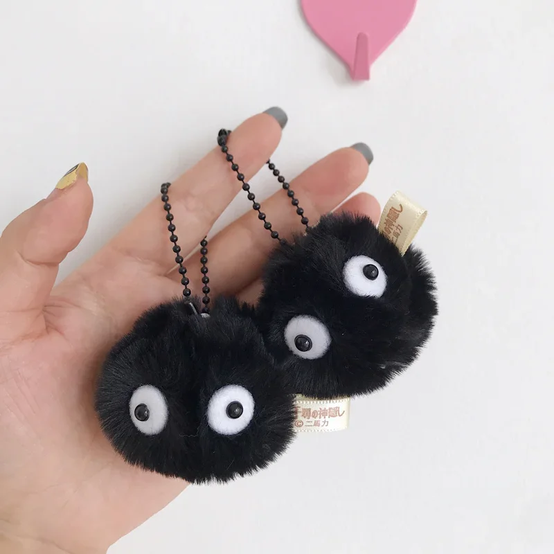 New Arrival 5cm Briquette Doll Pendant Keychain Bag Accessories Cute Plush Black Coal Ball Cartoon Toy Pendant Gift