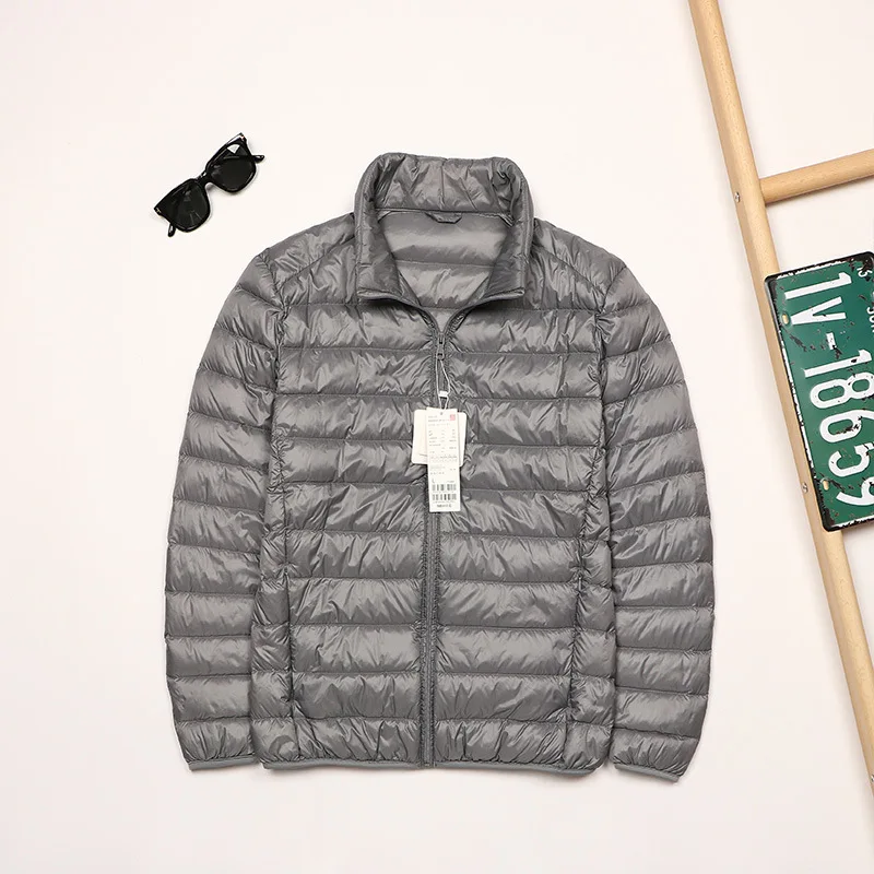 Autumn and Winter New 2024 Men's Lightweight Down Jacket Stand Collar Plus Size Youth Ultra-thin Portable Down Short Coat