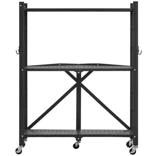 

Складная 3-х уровневая металлическая полка для хранения с гладкими беговыми колесами, расширяемый шкаф размером 28 x 13 x 36 дюймов для спальни, гаража или