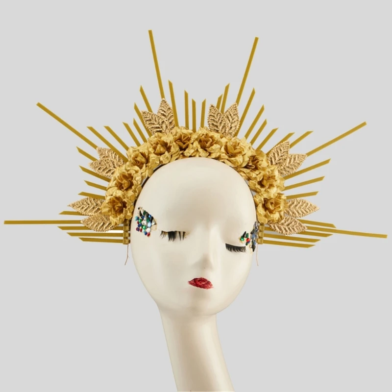 

Хэллоуин Цветочная Корона Головной Убор Для Женщин Модный Головной Убор Повязка Для Волос Идеально Подходит Для Особых Случаев