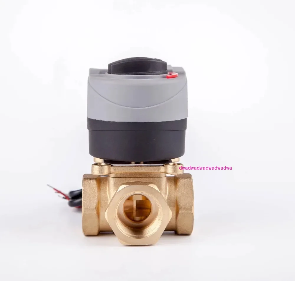 Rotary Actuator 3 way Brass Motorized Thermostatic Water Mixing Diverting Valve