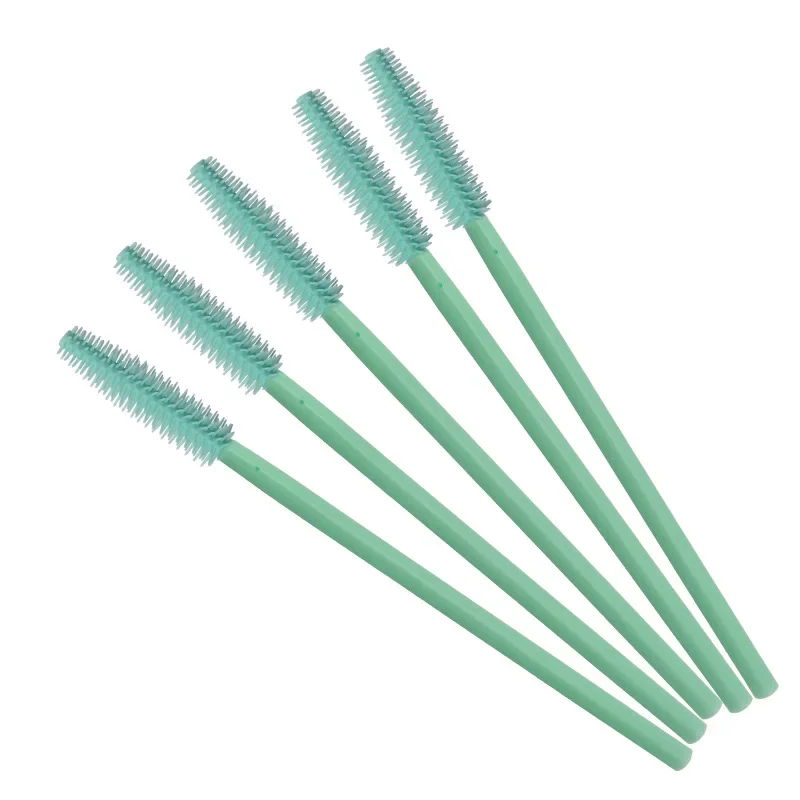 Sdotter 50 Uds. Cepillos de silicona para pestañas, varitas para rímel desechables, aplicador, cepillo para pestañas, herramientas de maquillaje para extensión de pestañas