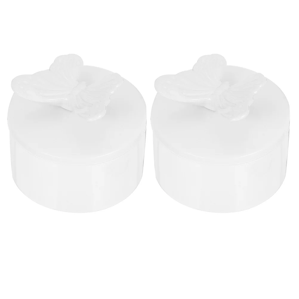

2Pcs Ceramic Jewelry Storage Box Smooth Edges Round Corners Decorative Trinket Container for Home Bedroom Dresser Jewelry