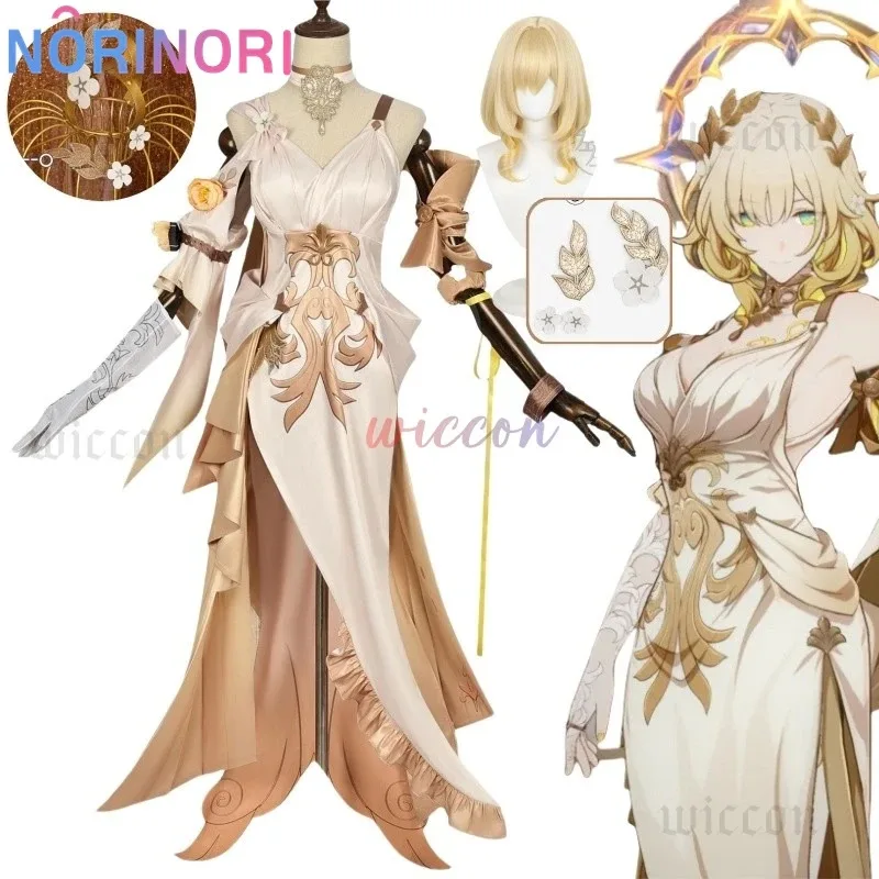 

Honkai Star Rail Aglaea Cosplay Costume Wig Dress Headwear Rings Amphoreus The Goldweaver Halloween Party Women Props Carnival