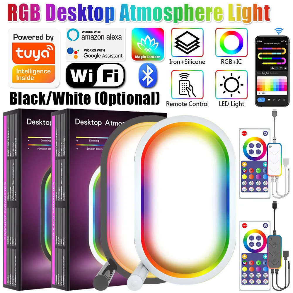 

Intelligent WIFI creative desk lamp RGB colorful desktop ambient light gaming desktop ornaments net red light new colorfullight