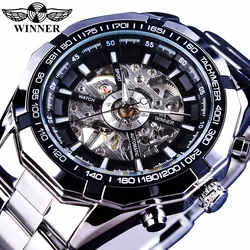 WINNER 2024 Sports Skeleton Stainless Steel Designer Men's Watch Luxury Automatic Mechanical Watch Men's Watch Gifts for Men