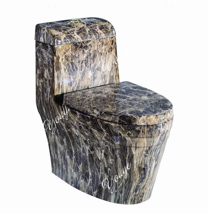 Boutique high-end wood grain, marble pattern toilet, super swirl one-piece toilet, ceramic color