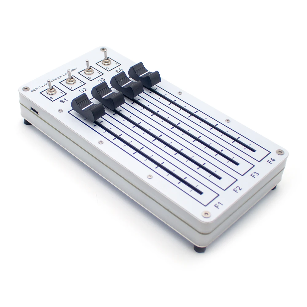 USB MIDI Controller with 4 Faders & 4 Switches
