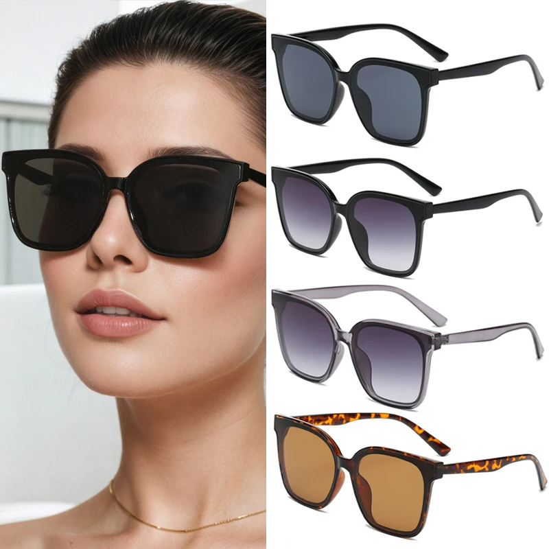 4 stücke Große Rahmen Cat Eye Sonnenbrille Retro Gradienten Quadratische Linse Oversize Radfahren Sonnenbrille Frauen Shades Vintage Brillen UV400