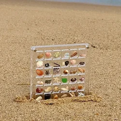 36-Grids Clear Acrylic Seashell Display Box Magnetic Storage Case Jewelry Nail Art Organizer Container for Home And Office