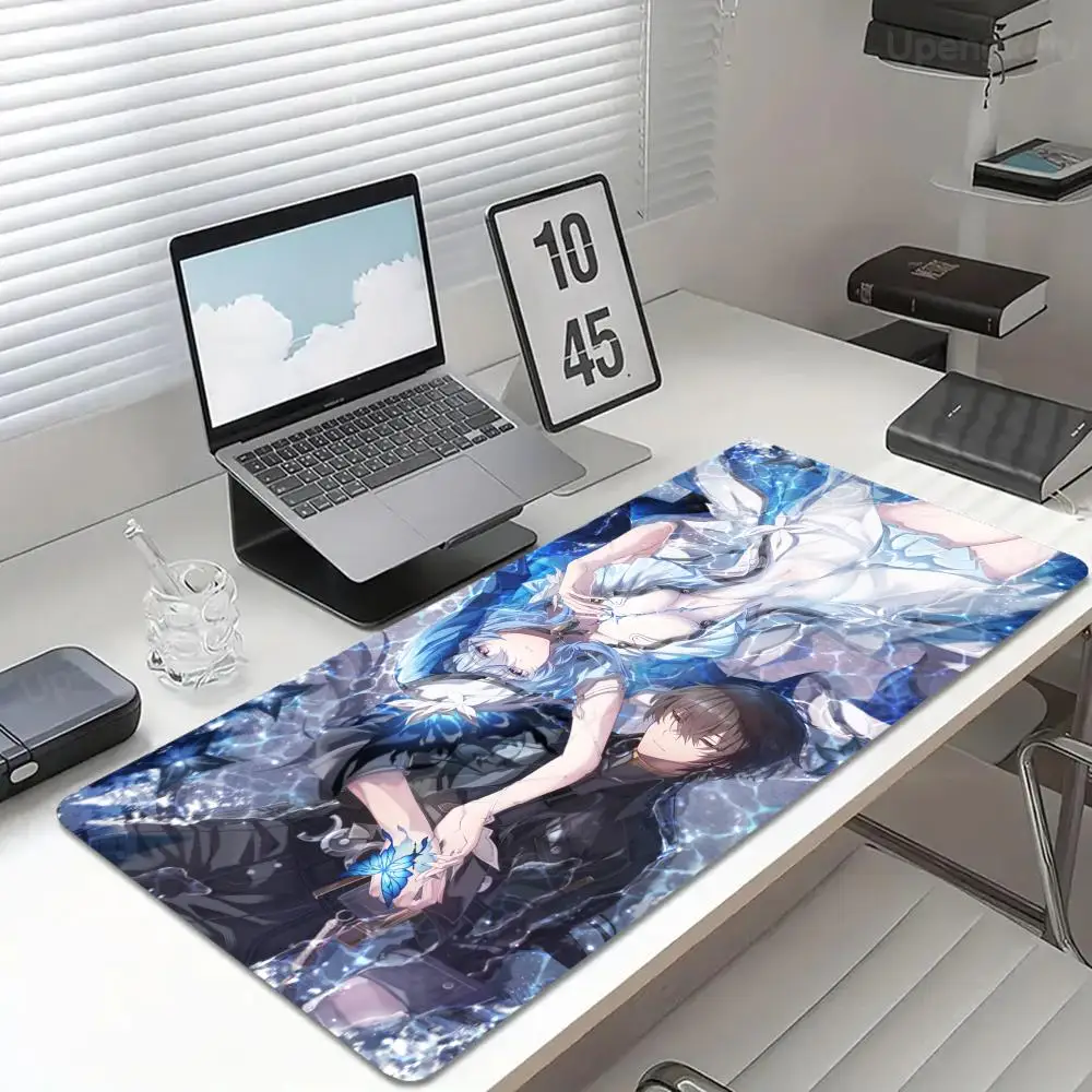 Shorekeeper W_wuthering W_waves Mouse Pad Esports Computer Keyboard Pad 1200x600 Rubber 4mm Desktop Setup Edge Lock Desk Mat