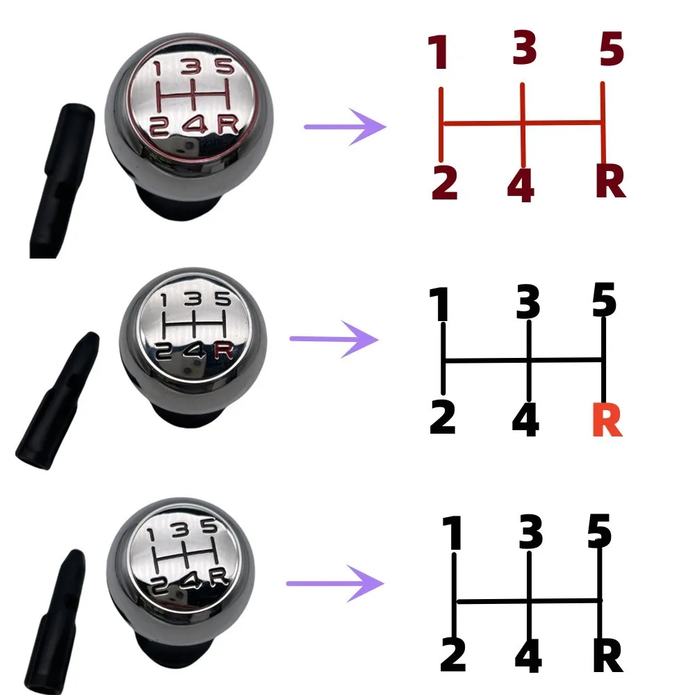 5 Speed Gear Shift Knob Aluminium alloy Sports Red letter For Peugeot 106 206 207 307 308 406 408 Car Accessories