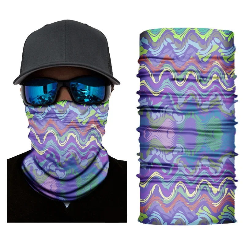 Outdoor colorful printing turban streamer watercolor magic turban multi-purpose sports mask riding spot hood