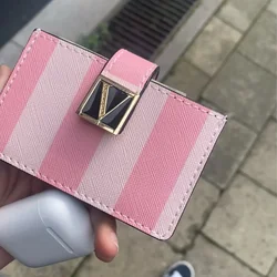 Women Pink Card Bag Fashion Brand Card Holder Lady Coin Purse Black Purse Clutch Bag Luxury Designer Girls New Year Gifts 2025