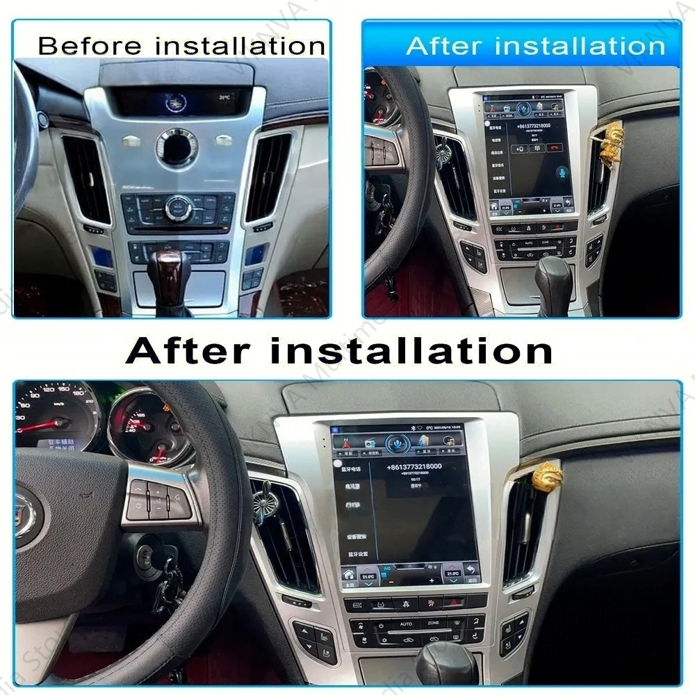 

For Cadillac CTS 2007-2012 Android 13 Car Radio Dvd audio Multimedia Player GPS Navigation Vertical Screen 8+256GB Headunit