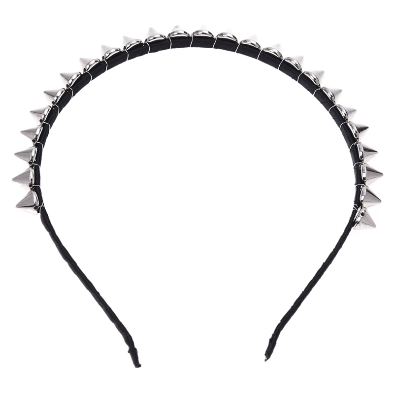 Bandeau de Cheveux Punk en Métal Argenté pour Fille, 2 Pièces