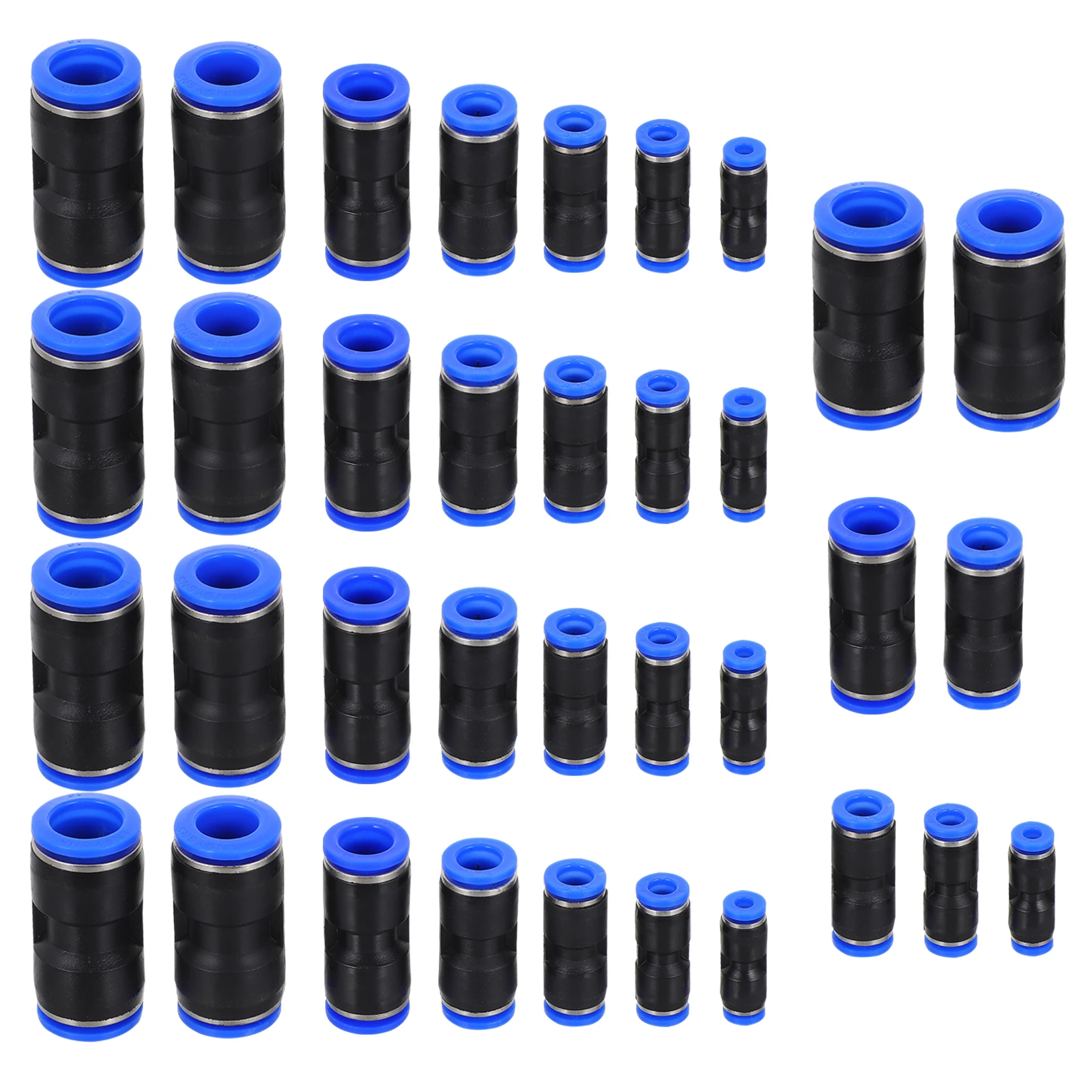 

35pcs Quick Connector Set Straight Push Connectors Pneumatic Pipe Fitting Trachea Quick Release Joint Plastic Suitable