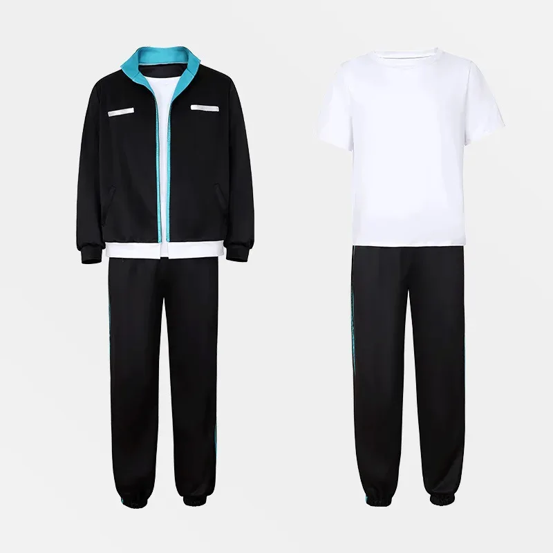 Disfraz de Cosplay de Anime Blue Lock Temporada 2 Sae Rin Itoshi, Sudadera con capucha negra, conjunto de abrigo deportivo para hombre adulto, traje de fiesta de Halloween