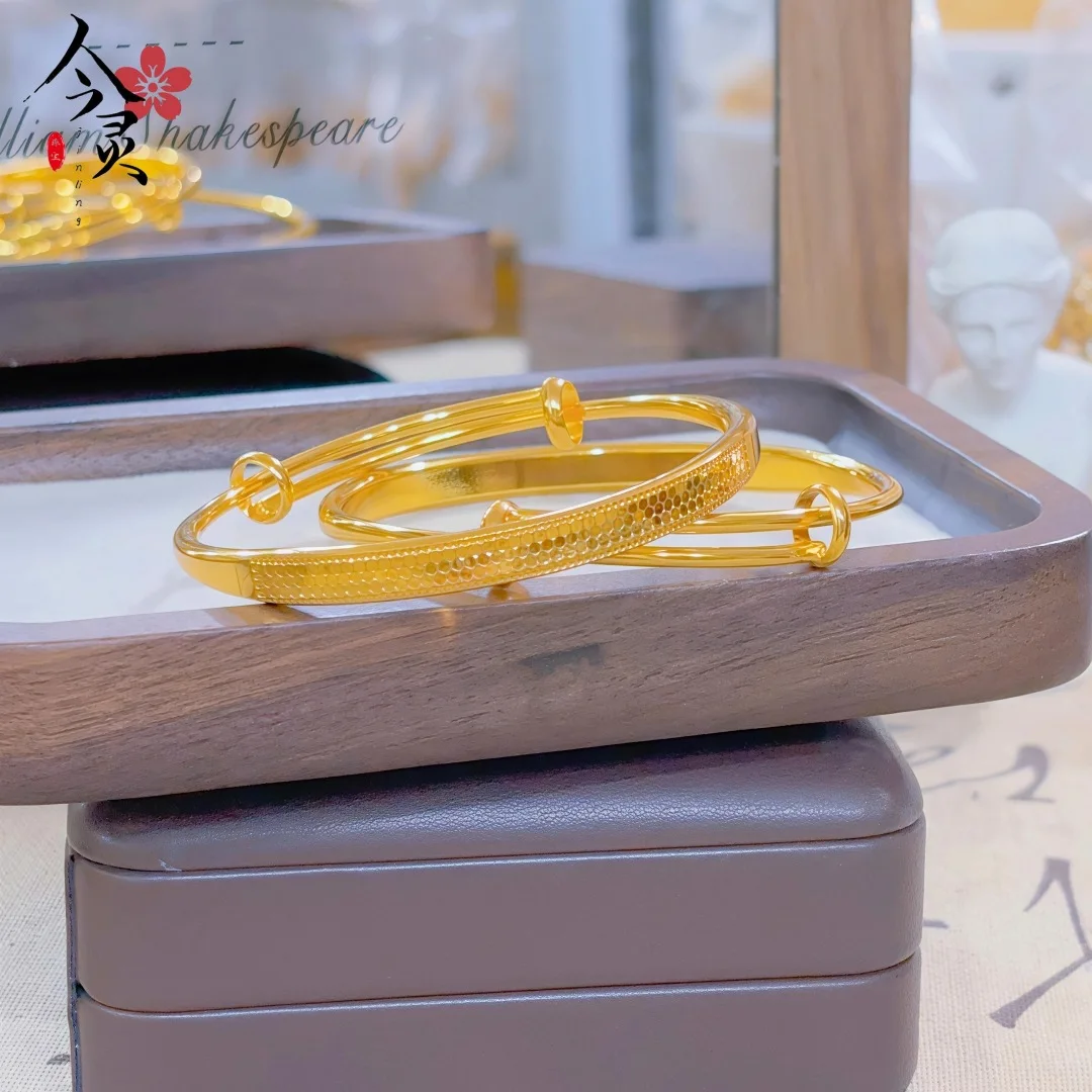 Perfect Gift Dragon Scale Honeycomb Push-Pull Bracelet For Women 24K Gold AU999 | Auspicious & luxurious, decent ideal gift