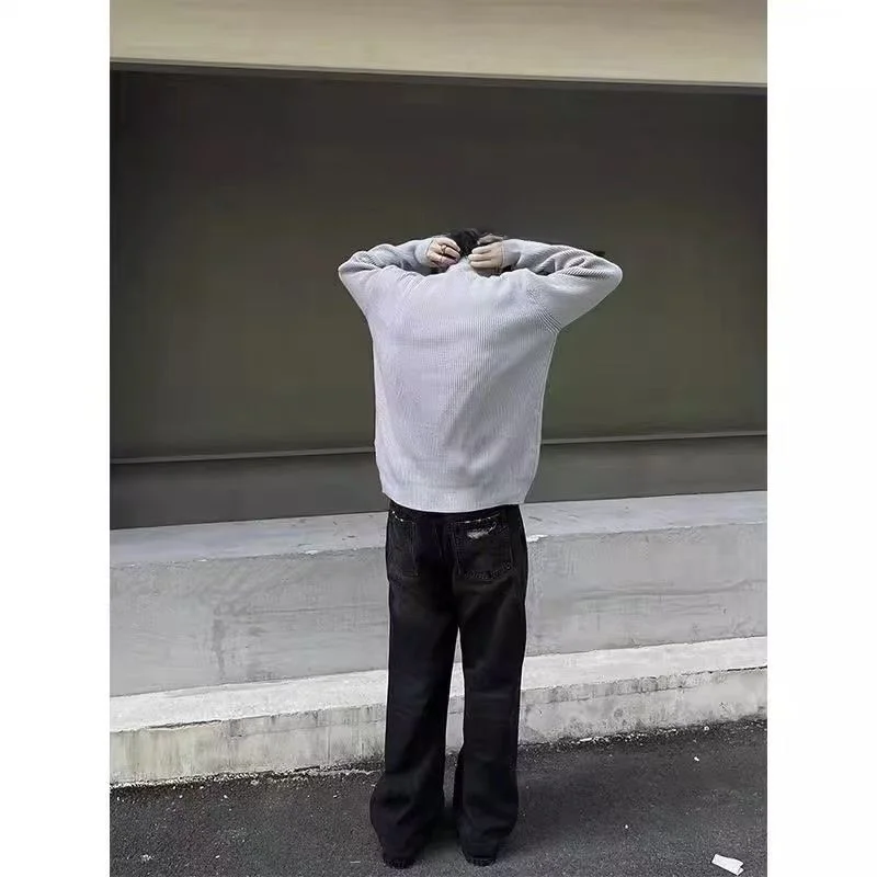 

High Quali ey Knitted Cardigan Men's Sle Early Autumn Faion Cleanfit Haome High End Feel Stand Collar Jaet