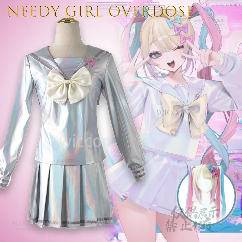 애니메이션 게임 Needy Streamer Overload Kangel Ame chan 코스프레 의상 풀 세트 캐릭터 복장 Coral Palace Halloween Convention