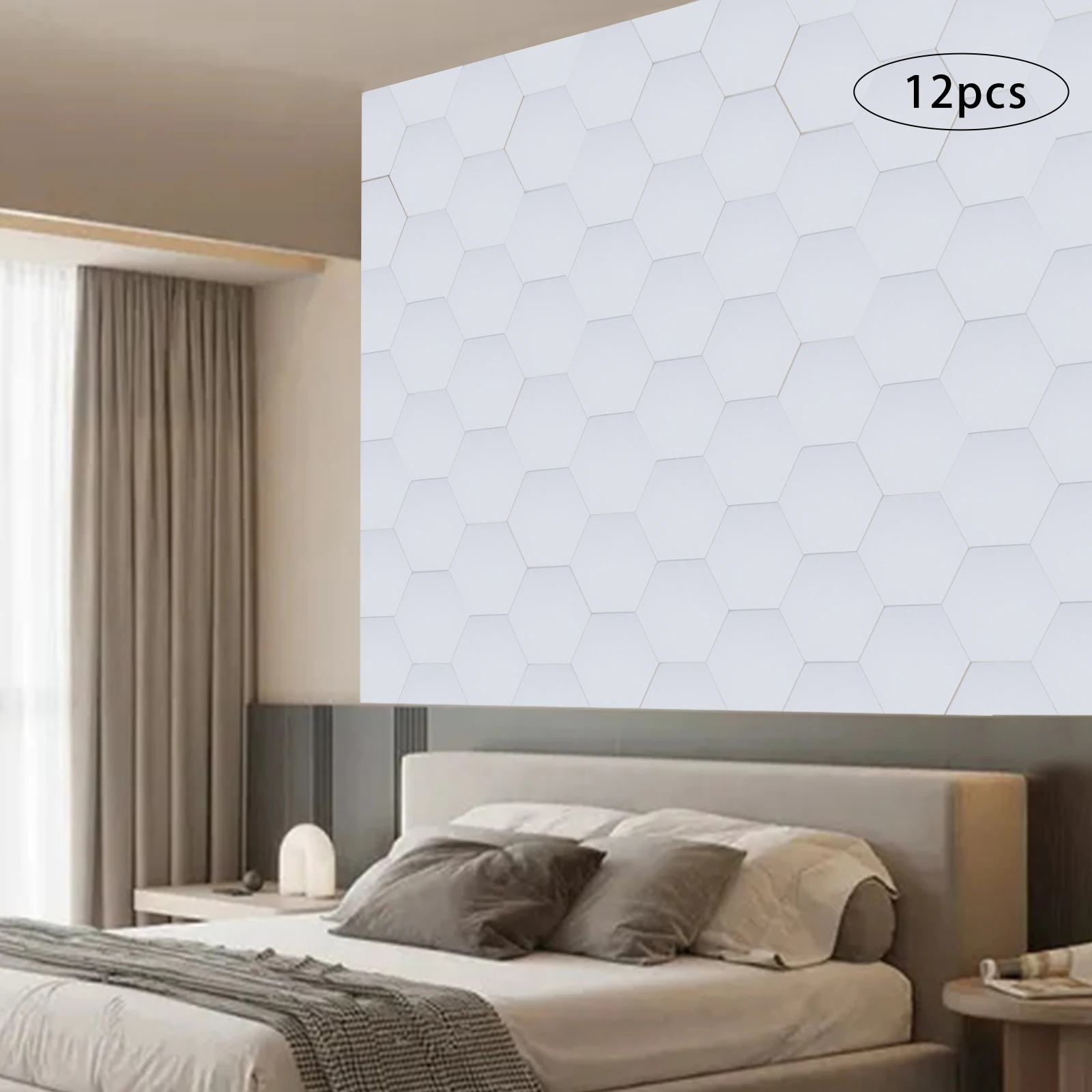 Imagen 4: Panel acústico de 12 Uds., 30x35CM, paneles de cuña hexagonales con cancelación de ruido para pared insonorizada para oficina en casa de 10,76 pies2