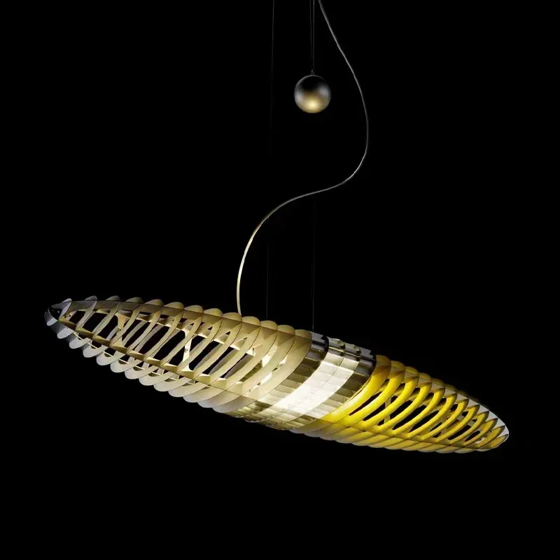 

Creative Restaurant Chandelier Designer Titania Pendant Lamp Hotel Living Room Dining Table Decor LED Spaceship Hanging Light