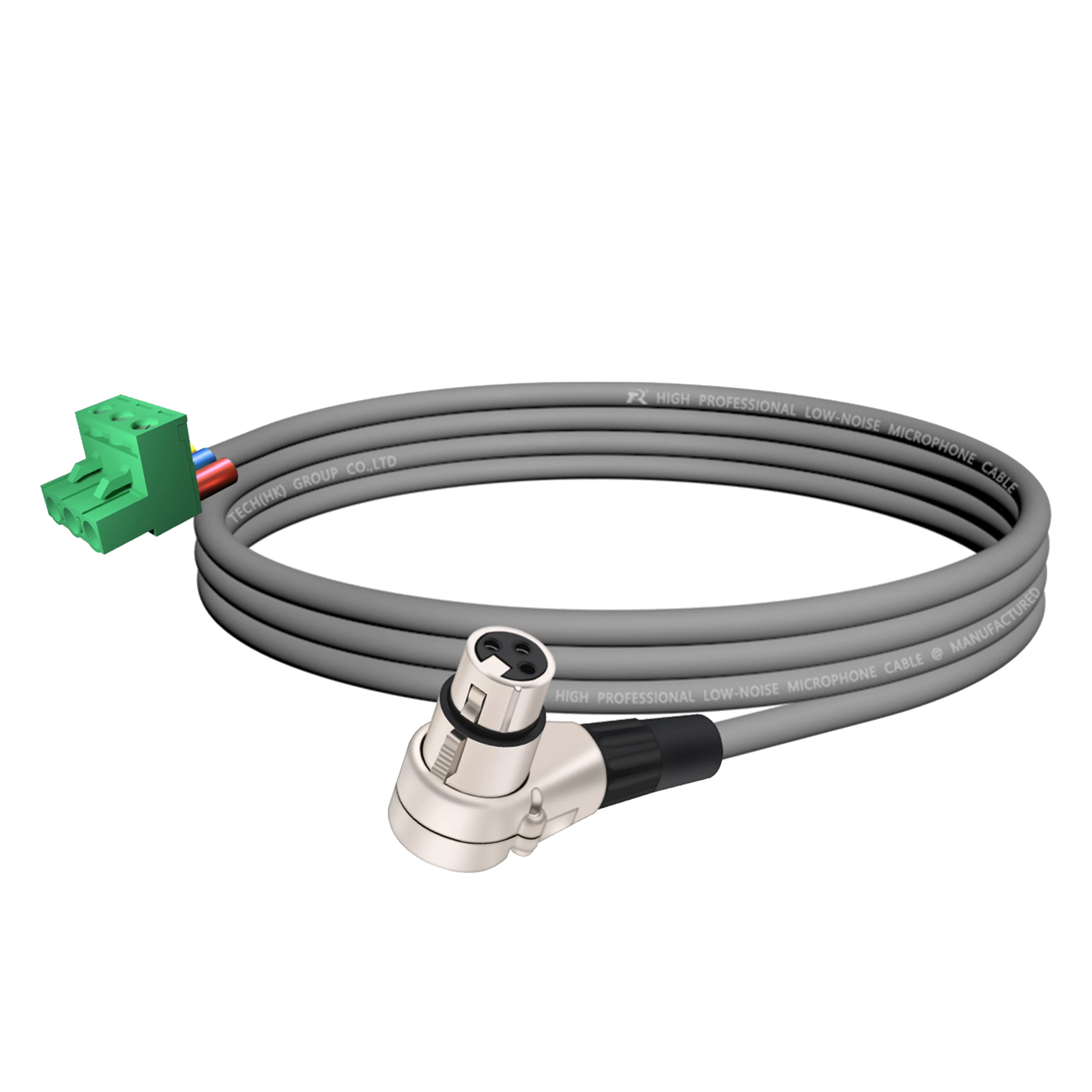 PHX3M/2EDG 5.08 3-polige Steckbare Schraubklemme ​ Rechtwinkliges Weißes Metall-3-P-XLR-M/F-Kabel, Audiokabel, Mehrfarbige Ummantelung – Detail 15