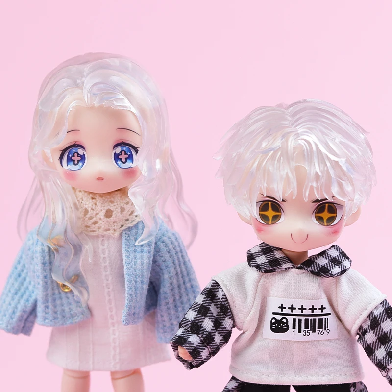 OB11 أجزاء شفافة رئيس شل استبدال الكورية نمط البلاستيك الشعر الشفاف استبدال دمية الشعر رئيس العفن ل Obitsu11