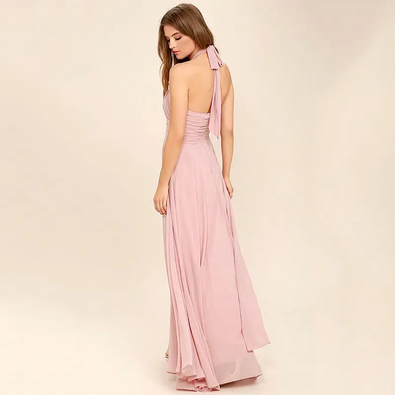 Arya Abiti da sera classici rosa in chiffon per abito da ballo senza maniche con scollo all'americana lungo fino al pavimento A-line Robes De Soirée personalizzato
