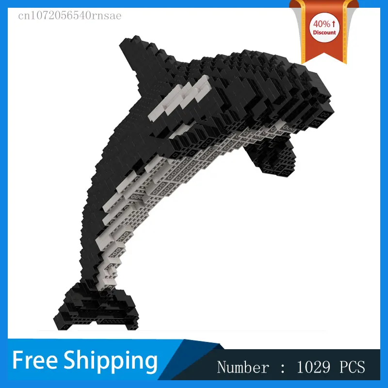 

MOC Building Blocks DIY Bricks Marine Animal Model Orca Assemble Toy Children's Birthday Gift Christmas Present