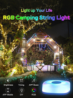 GGbingo LED Camping Strip Light RGB Smart APP Waterproof Light USB Rechargeable Storable Atmosphere String Lamp for Outdoor Tent