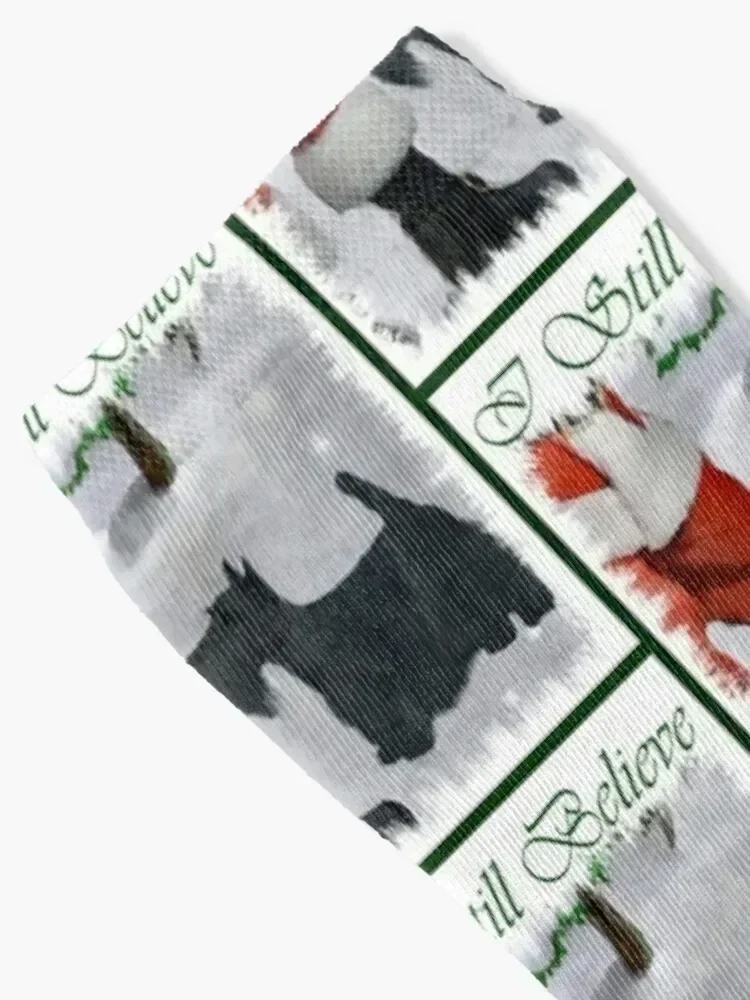 Scottish Terrier With Santa Christmas Gifts Socks bright garter gym cute Socks Men's Women's