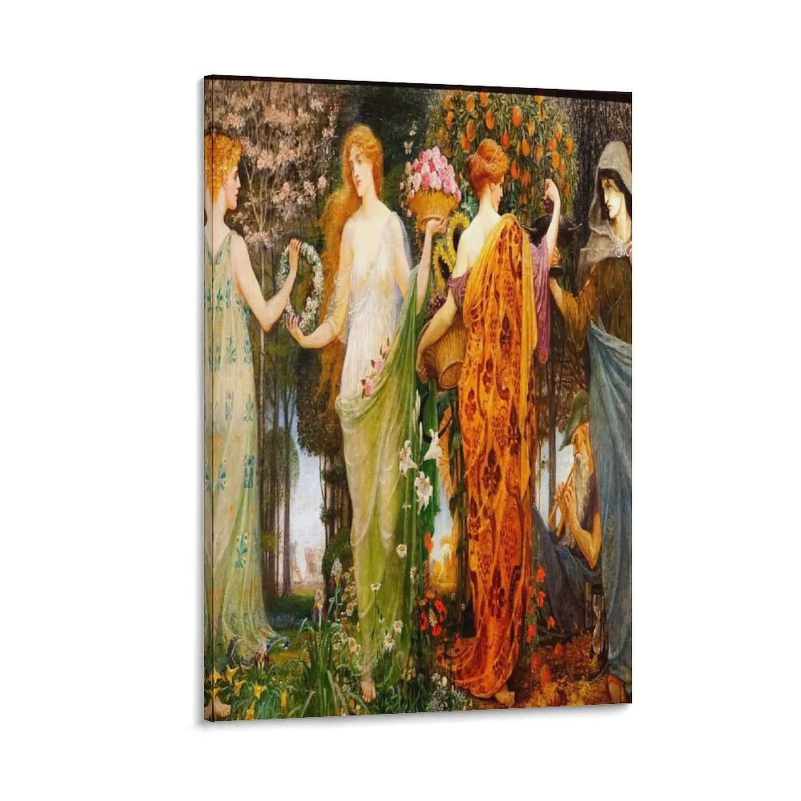 

A Masque for the Four Seasons-Walter Crane Canvas Painting posters house decoration