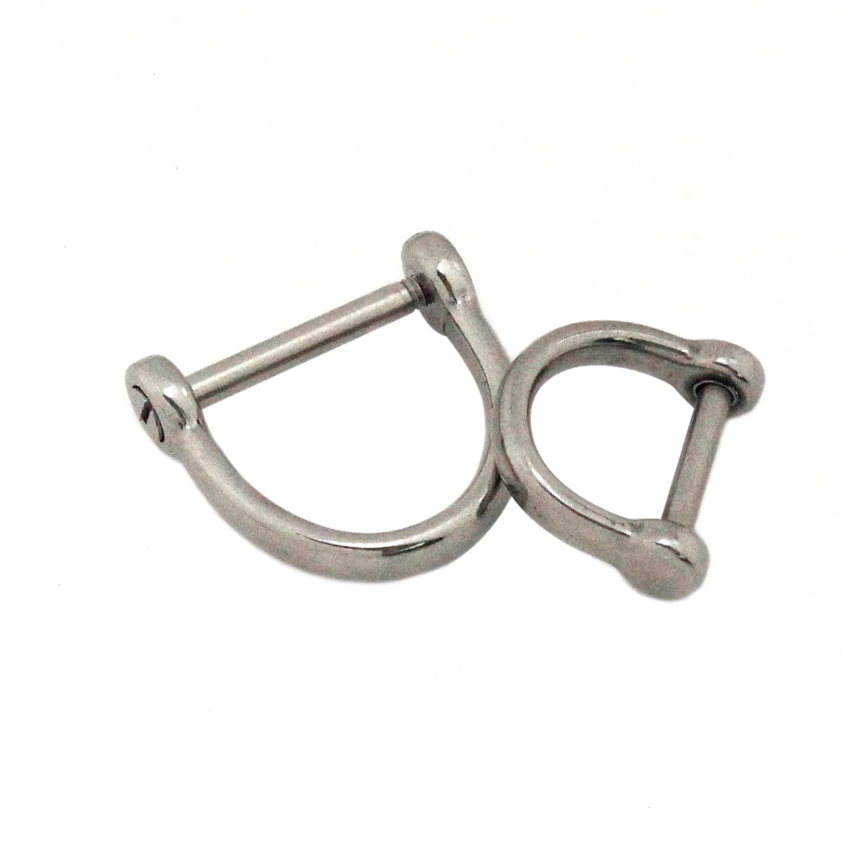 1pcs D-ring shackle Buckle Stainless steel Keychain Ring Hook screw pin joint Connecter Bag Strap Clasp Leathercraft Parts