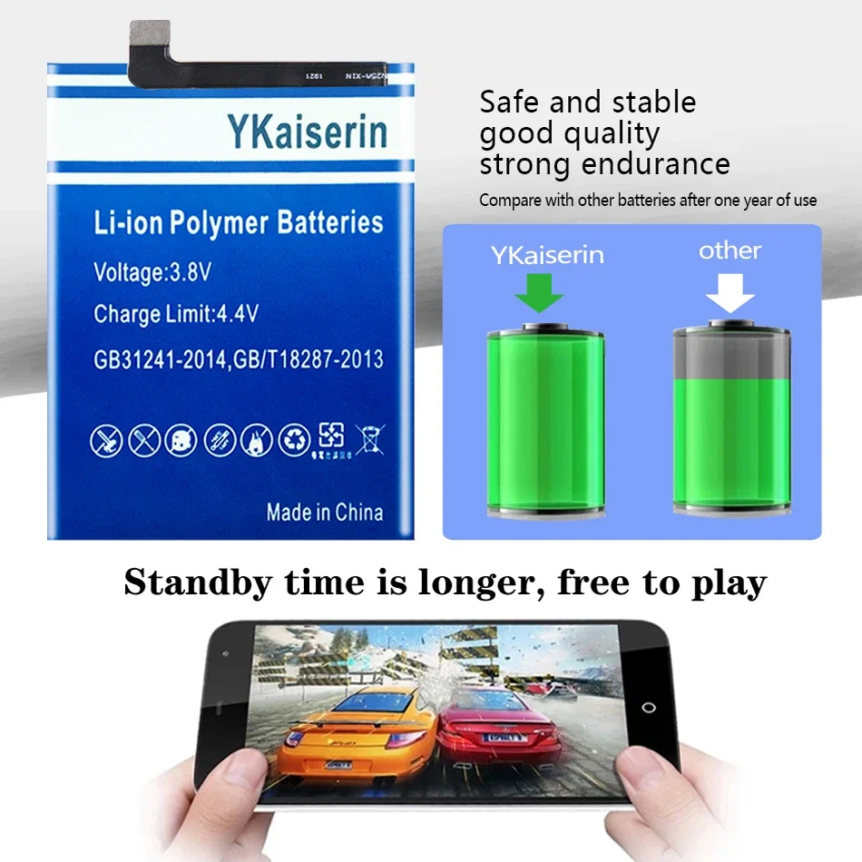 YKaiserin Armor 6 Armor6 New Battery 6200mAh Battery for Ulefone Armor 6 6E 6S Batteries + Track NO