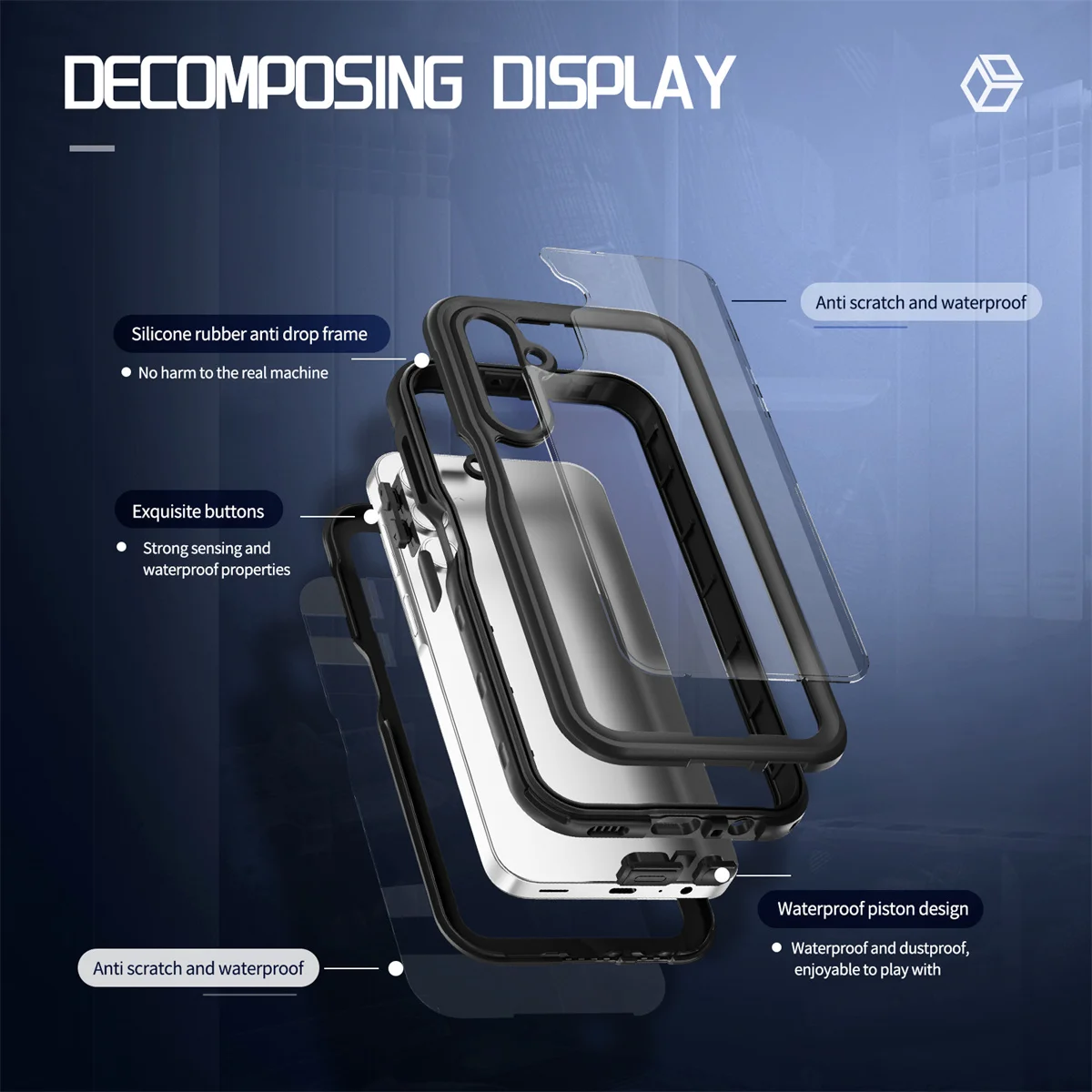 2023 New Arrival Shellbox IP68 Waterproof Case for Galaxy A15 5G Shockproof Heavy Duty Defender Cover Underwater Swimming Case