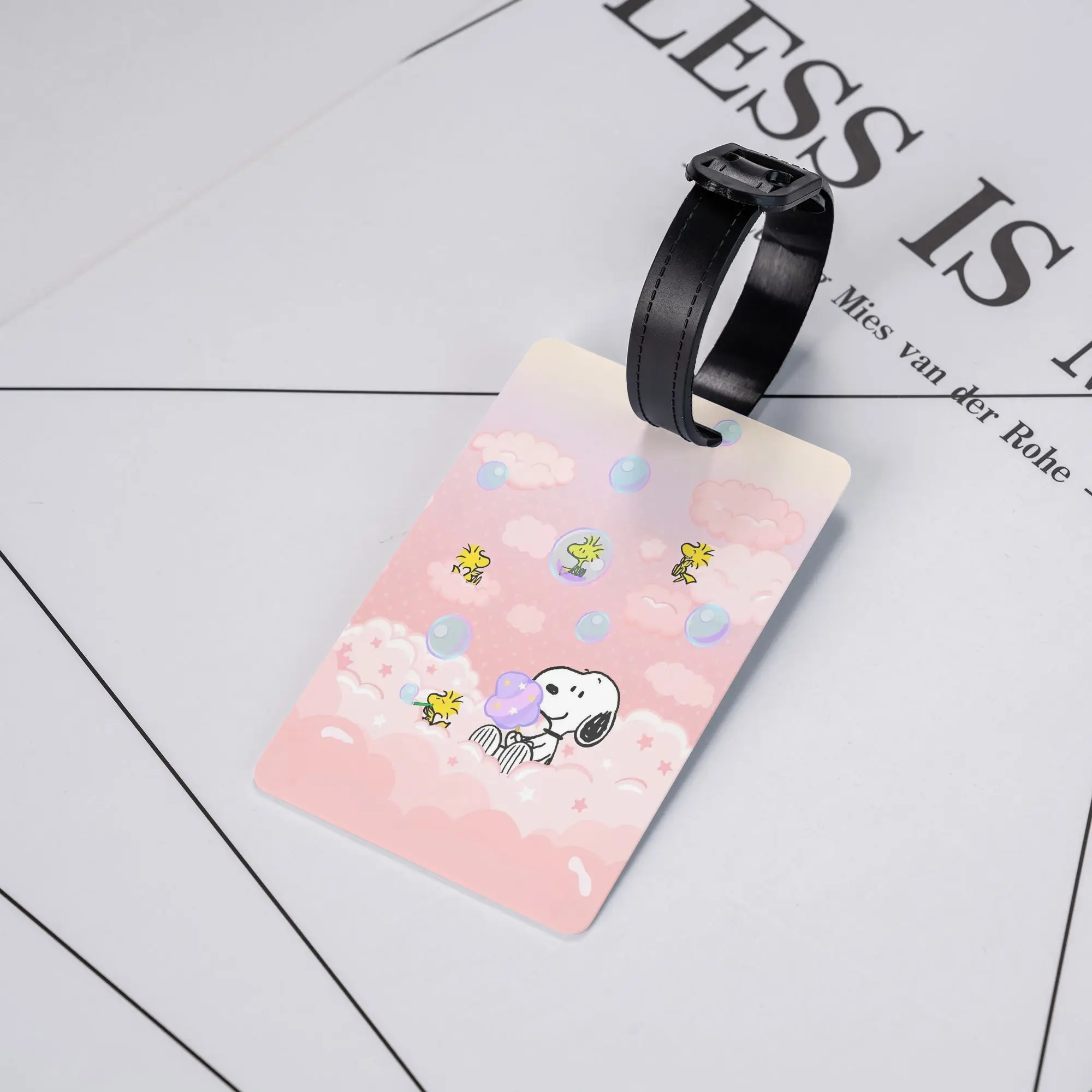 

Snoopy Woodstock Cartoon Luggage Tags Suitcase Silicon Travel Accessories Holder Baggage Tag Name ID Address Baggage Name Tags