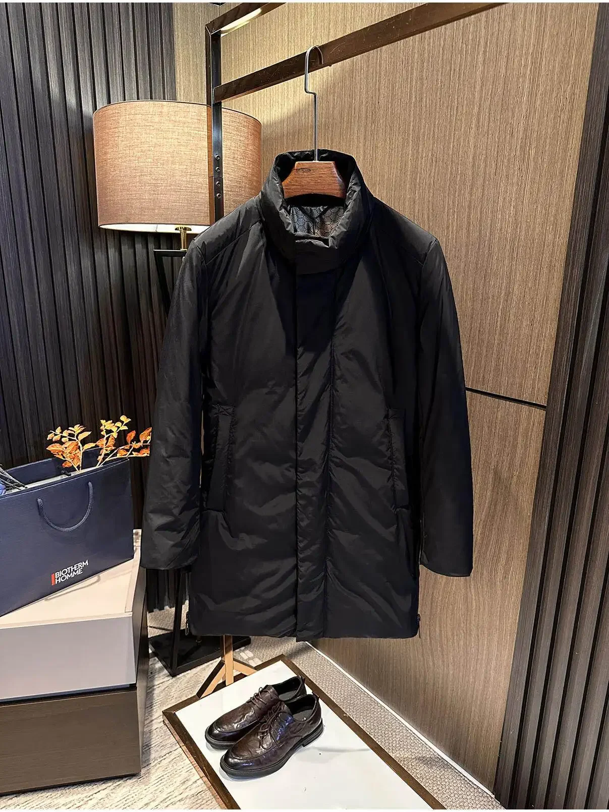 [Demeanor Warm Business Man] 25 Winter Men's Medium and Long Thickened Warm Stand-Up Collar White Duck Down Jacket