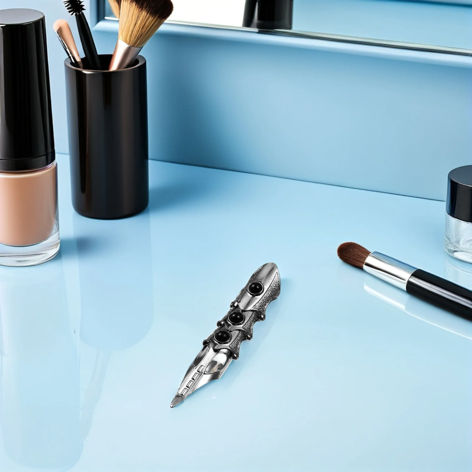 

4Pcs Long Finger Ring Hinged Full Joint Gothic Punk Steampunk Costume Cosplay Halloween Metal Finger Rings Cool Mens Rings