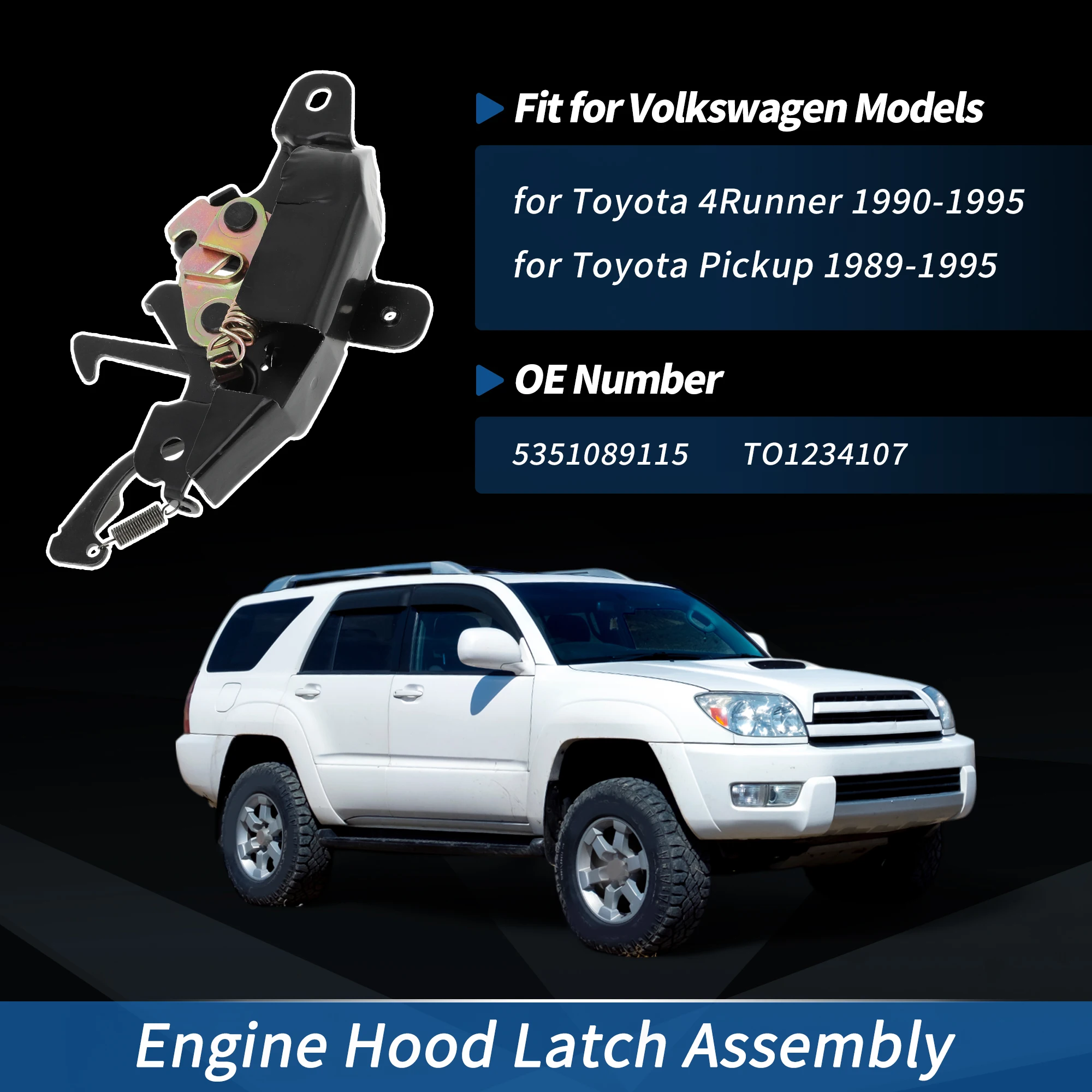 

Защелка капота двигателя автомобиля UXCELL в сборе для Toyota 4Runner 1990-1995 No 5351089115