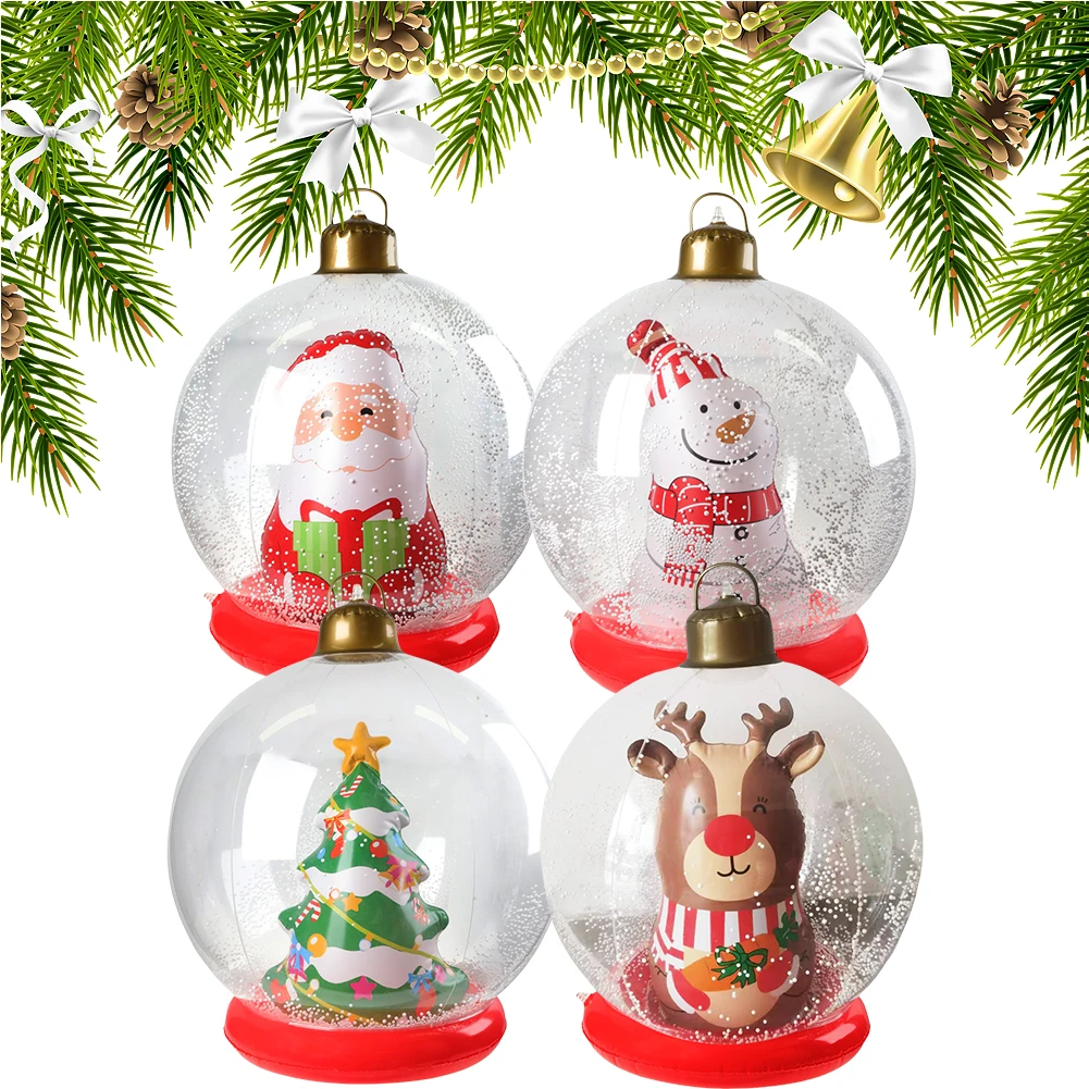 60cm Transparent Giant Big Ball with Lights Remote Control Xmas Tree Decoration Toy Ball Yard Garden Party Christmas Ornaments