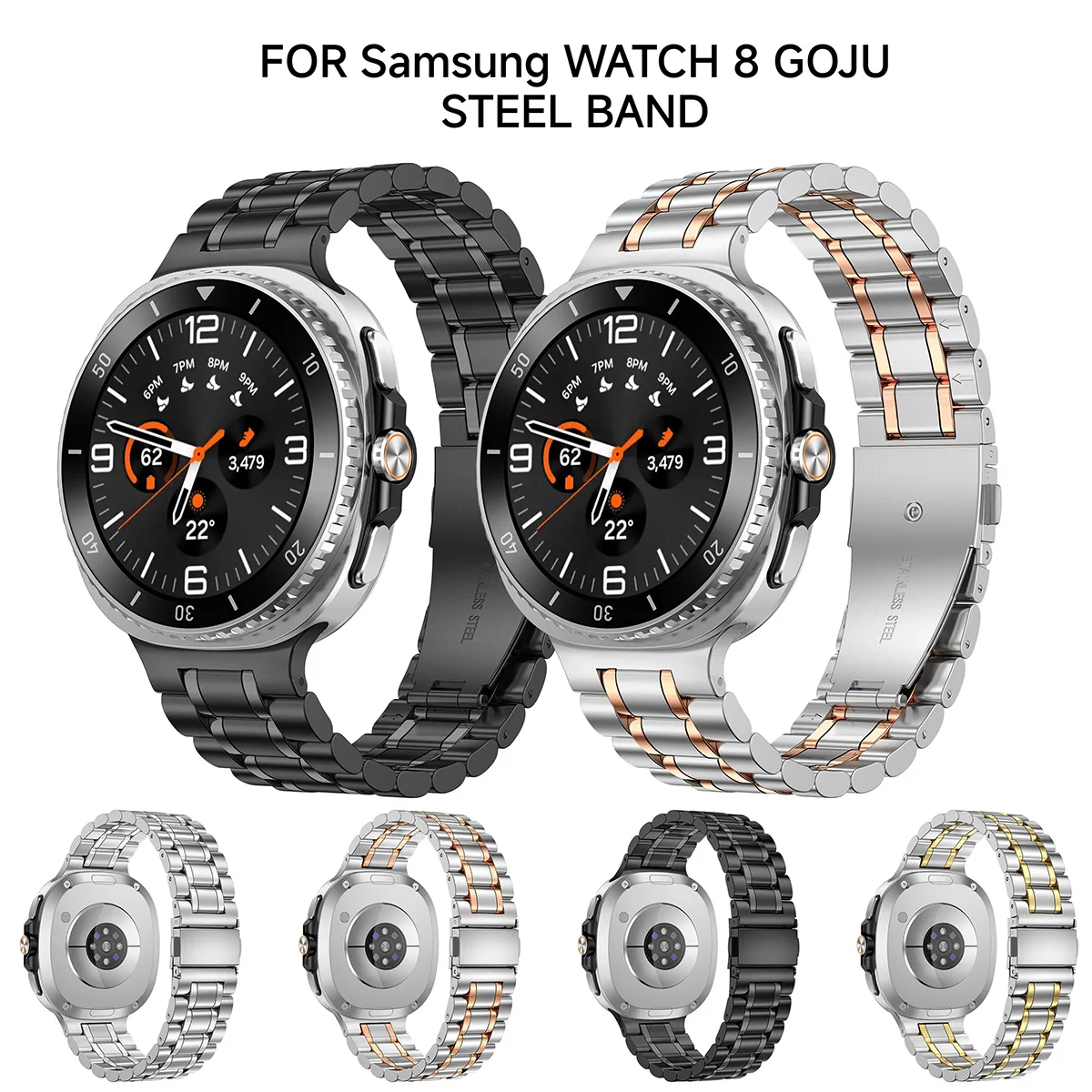 Stainless Steel Strap For Samsung Galaxy Watch 8 classic 46mm Metal Watchband Bracelet Correa For Samsung Watch 8 40mm 44mm band