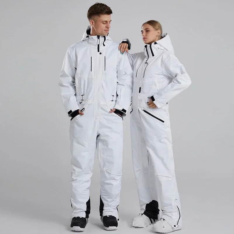 Sport Female Snowsuit Hooded Men Snowboarding One Piece Suit Waterproof Women Ski Jumpsuit Mountain Descent Man Overall Cltothes