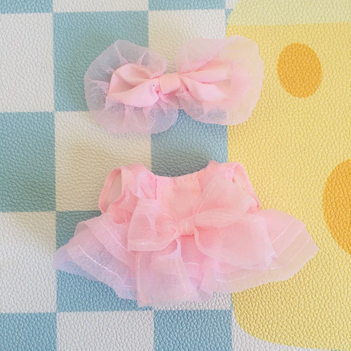 Labubu Doll Pink Yarn Skirt Set Cute Mini Labubu Set Accessories DIY Girl Gift