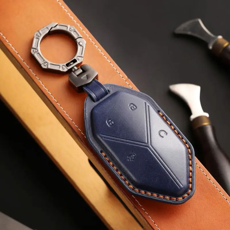 leather key cover for Equation Leopard 5 Key set 2023 5-button Piloting Yunlien flagship car shell package fangchengbao