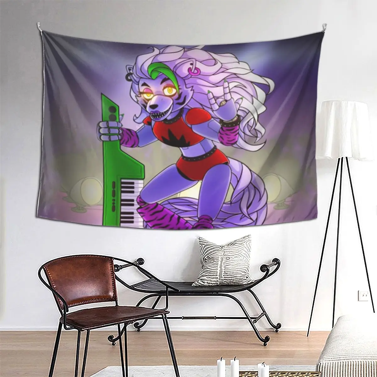 نسيج Roxanne Wolf المضحك للتعليق على الحائط، ديكور منزلي جمالي، مفروشات لغرفة المعيشة وغرفة النوم وغرفة النوم #1